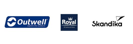 outwell, royal leisure, skandika brand logos