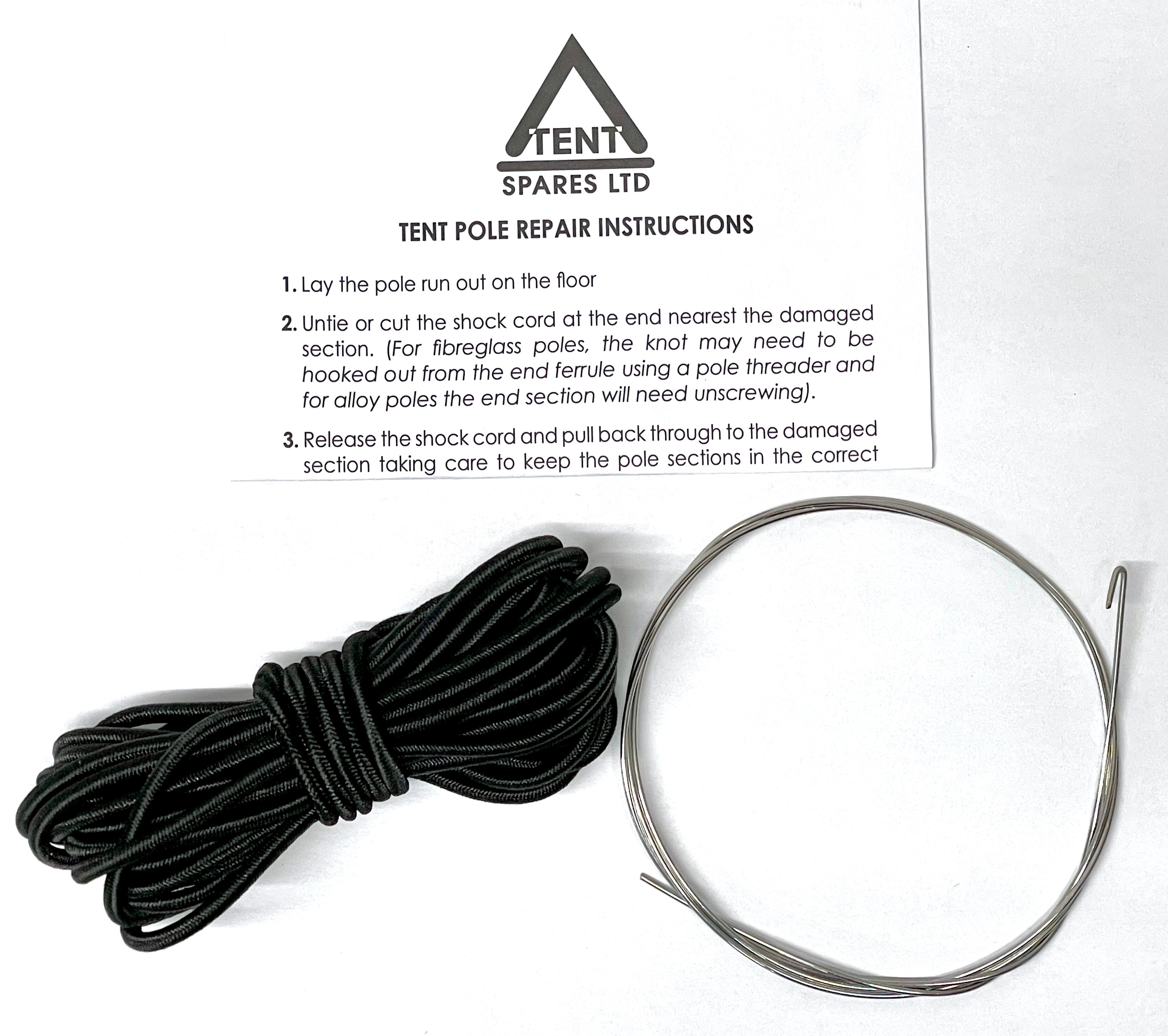 elastic cord for tent pole repair 3mm Replacement Tent Pole Elastic & Threading Tool
