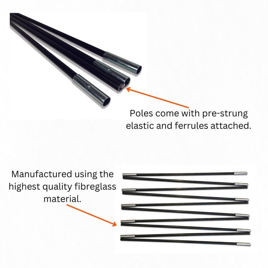 carbon tent pole Outdoor Revolution Movelite Pro XL Carbon Awning Black Coded Fibreglass  Roof Tent Pole Run